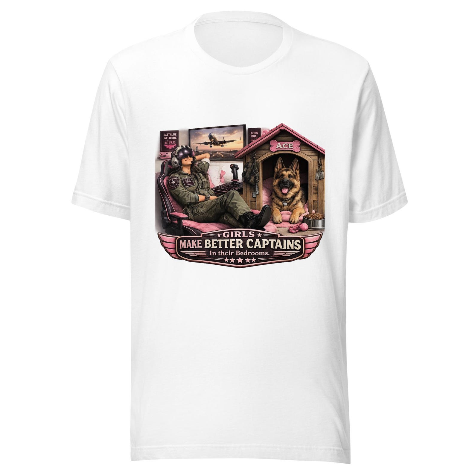 Girls Make Better Captains Pilot Humour Unisex T-Shirt