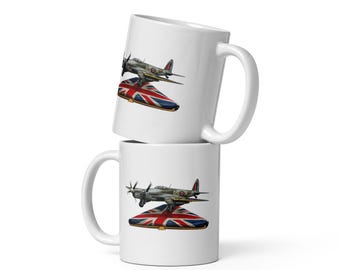 World War II - Mosquito Fighter - Military Aircraft - White glossy mug