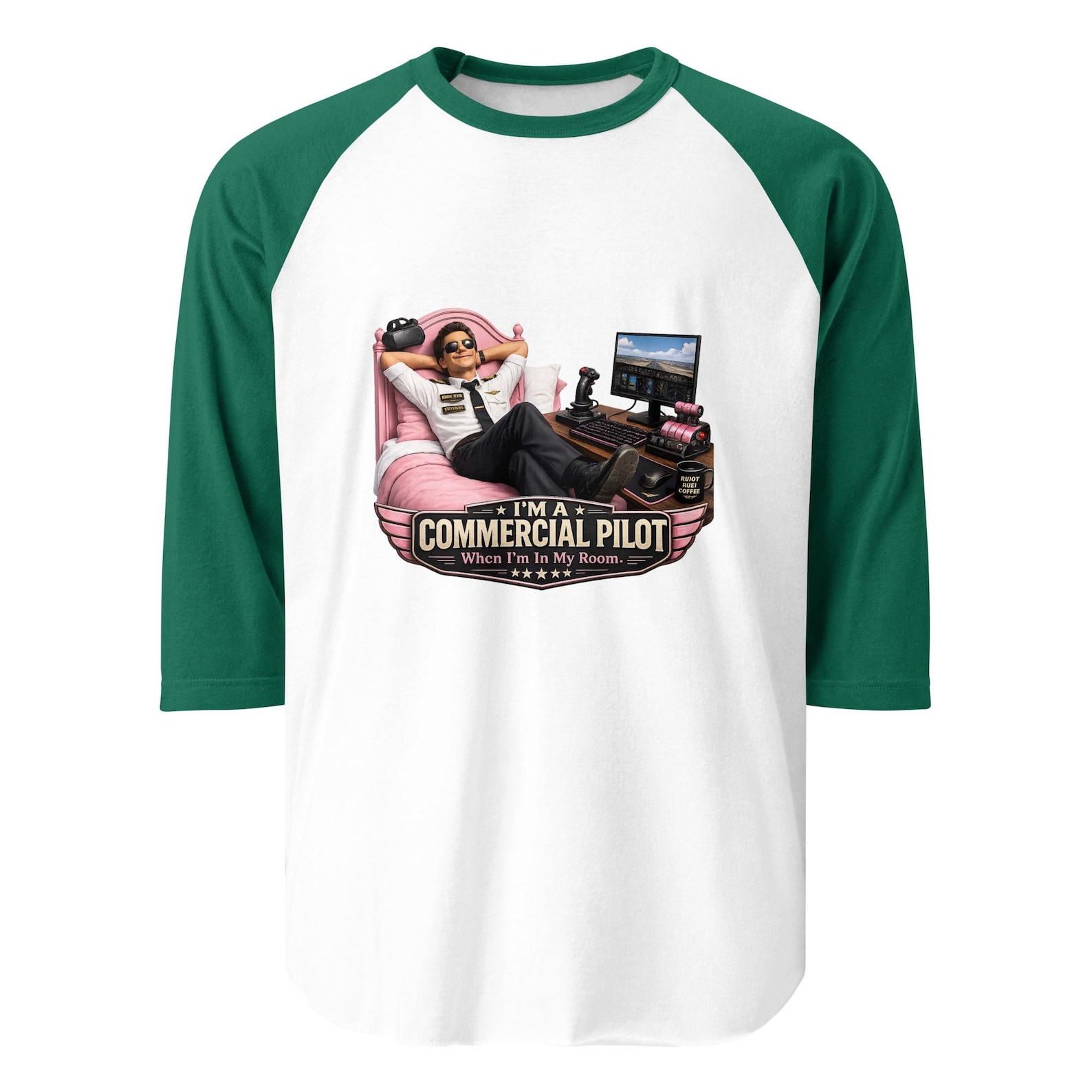 I’m a Commercial Pilot in My Bedroom – 100hrs 100 Landings Aviation Parody Humour Unisex T-Shirt