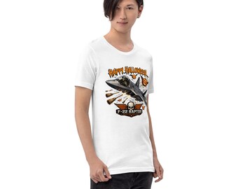 Happy Halloween F-22 Raptor Skeleton Pilot T-shirt - Humorous Unisex t-shirt