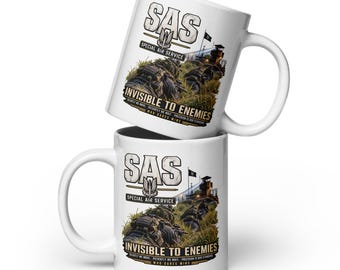 SAS - Special Air Service - Military - Honour Our Soldiers - Special Operations - White glossy mug
