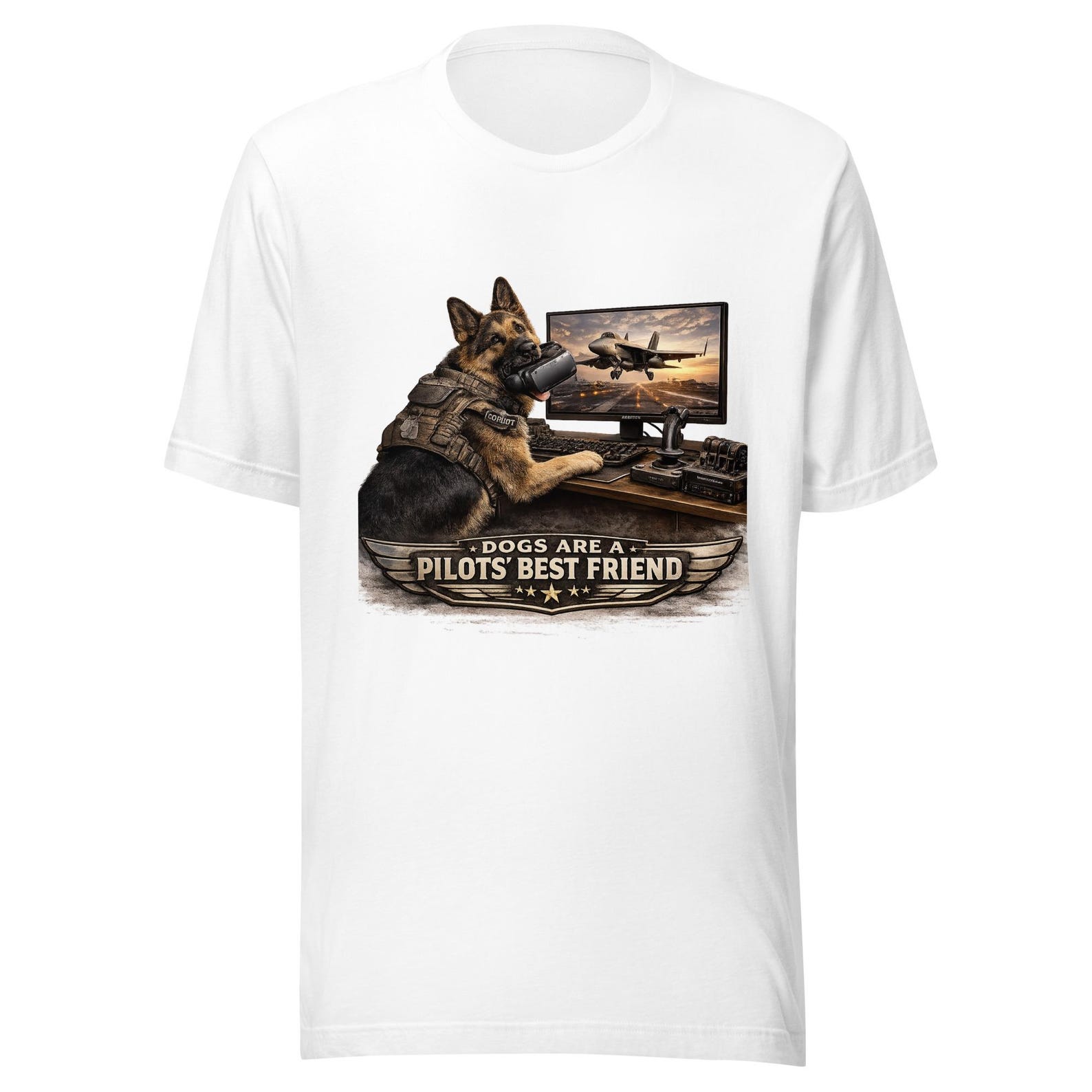 Dogs Are a Pilot’s Best Friend Humorous Aviation Unisex T-Shirt