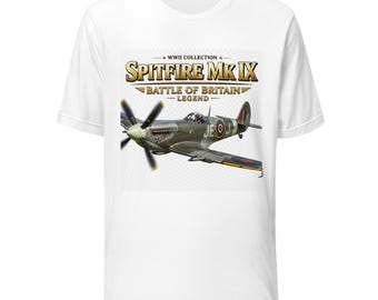 Aviation T-Shirt Men Women Spitfire Mk IX Battle of Britain Collection - Military - Unisex t-shirt