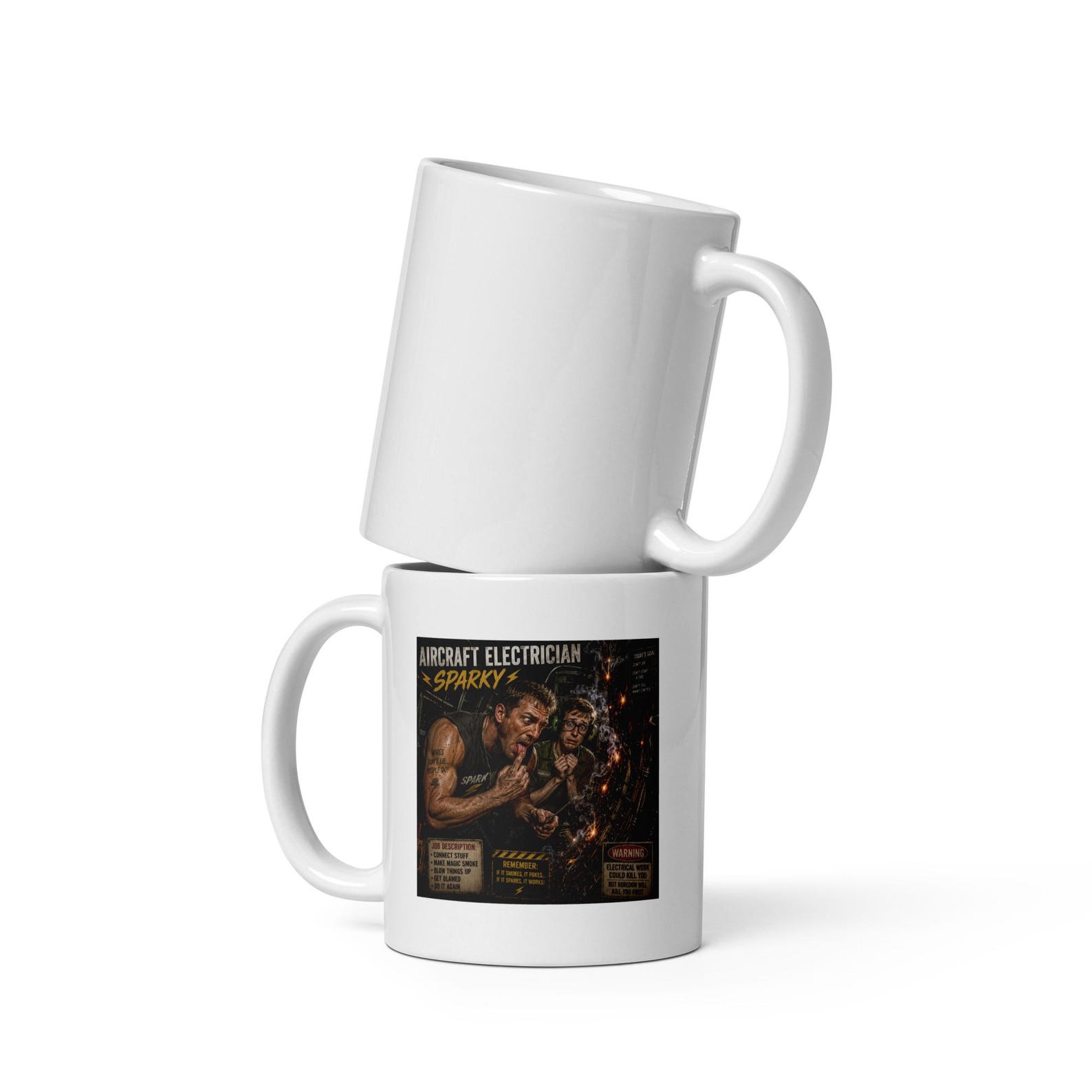 Aircraft Electrician Sparky Humorous Coffee Cup