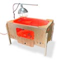 Ben's E-Z Brooder – Premium Wooden Poultry Brooder with Lifting Mesh Lid, Front Viewing Window, Heat Lamp Pole, and Cord Access Door