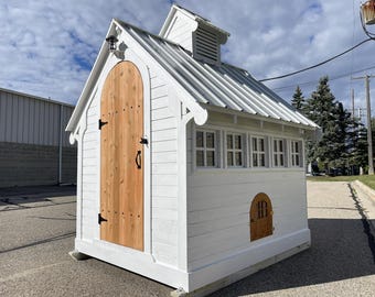 Continental Chicken Coop | 8-Nesting Box Coop with Built-In Feed & Water System | Custom Cedar Design