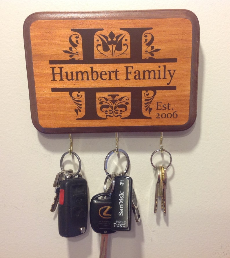 Personalized Wedding Gift Personalized Key Holder Brown Etsy