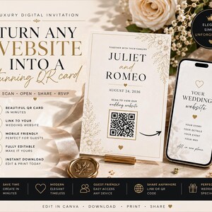 Wedding QR Code Card Maker | Printable Guest Info Insert + RSVP Link