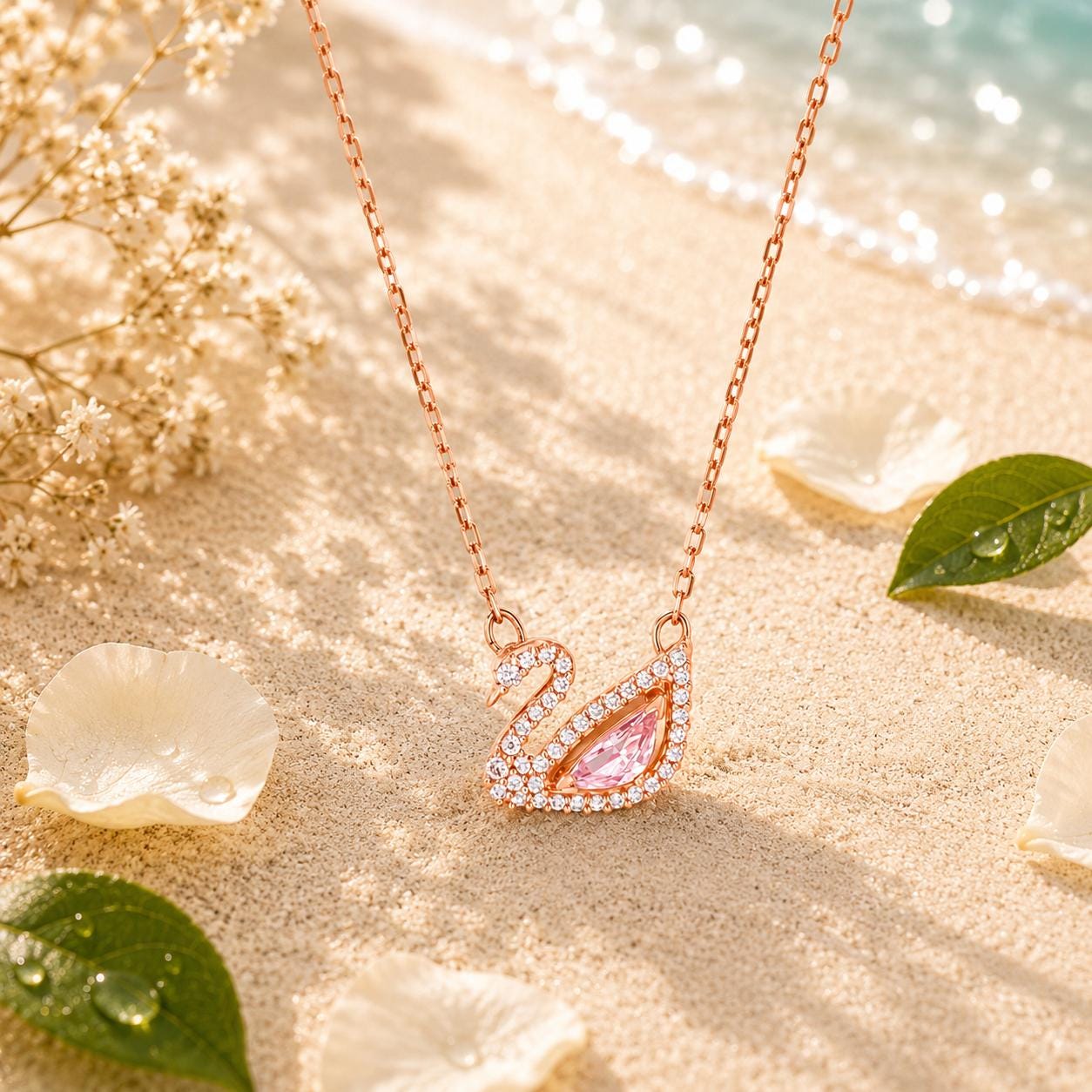 Swarovski swan necklace - Etsy 日本