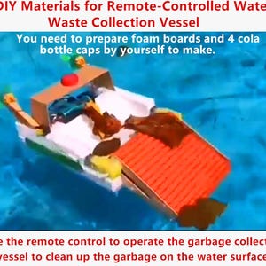 DIY Remote Control Water Trash Collection Boat Kit | STEM Science Fair Project | Environmental Protection Engineering Model