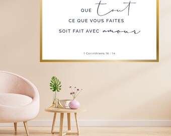 Printable Christian Poster | 1 Corinthians 16:14 | Let all that you do be done with love | Christian Wall Art PDF