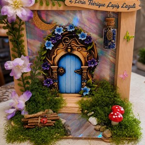 Lapis-lazuli, support à vœux avec porte encens – Décoration spirituelle artisanale