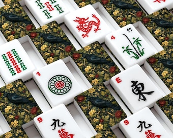 Crow Mahjong Set with Jokers, Gothic Birds Mahjong Tiles, Custom Luxury Acrylic Mahjong Board Game, Gift for Mahjong Lovers