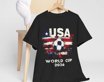 USA World Cup 2026 T-Shirt | Stars Stripes Grunge Soccer Fan Tee, Football Supporter Gift, USMNT Shirt, Host Nation Tee
