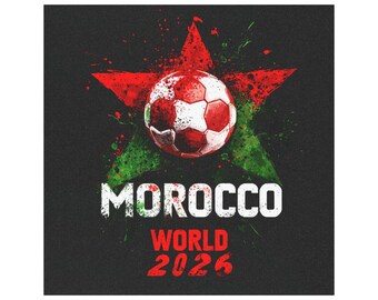 Morocco World 2026 Soccer Star Car Magnet | Football Flag Sticker