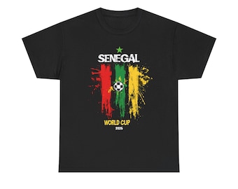 Senegal World Cup 2026 T-Shirt | Green Yellow Red Grunge Soccer Fan Tee, Football Supporter Gift, Lions of Teranga Shirt