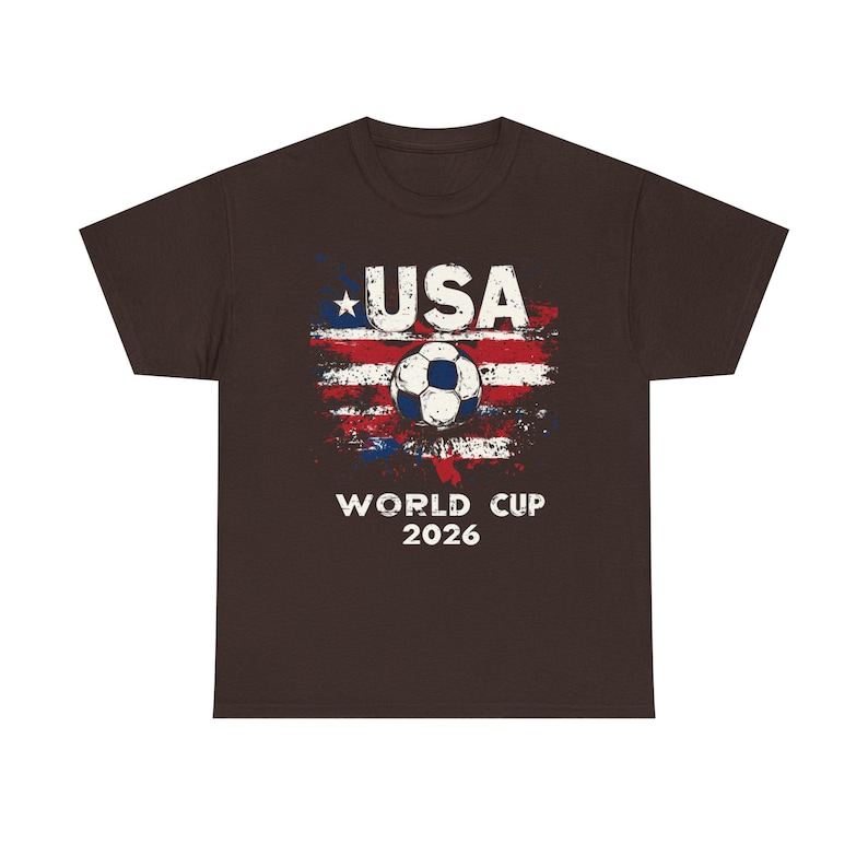アメリカワールドカップ2026 Tシャツ | 星条旗グランジサッカーファンTシャツ、サッカーサポーターギフト、USMNTシャツ、開催国Tシャツ 画像 4