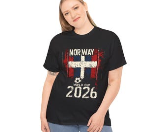 Norway World Cup 2026 T-Shirt | Red White Blue Nordic Cross Soccer Fan Tee, Football Supporter Gift, Viking Shirt