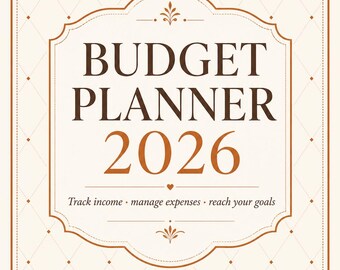 Planificador de presupuesto 2026 PDF imprimible / Rastreador financiero semanal, mensual y anual / Instantáneo