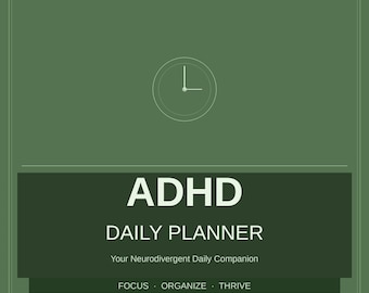 Planificador diario para TDAH / Productividad para personas neurodivergentes, organización del tiempo, lluvia de ideas (descarga en PDF)