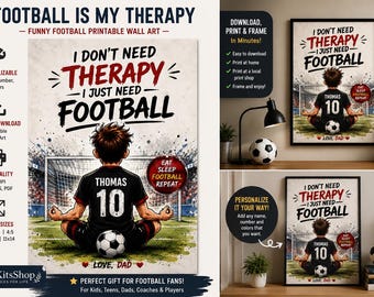 Personalized Football Wall Art, Custom Name Jersey Poster (Digital Download)