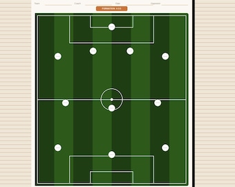 Hoja de tácticas de fútbol imprimible en PDF / 12 formaciones / Manual de jugadas para entrenadores de fútbol / Descarga instantánea / A4