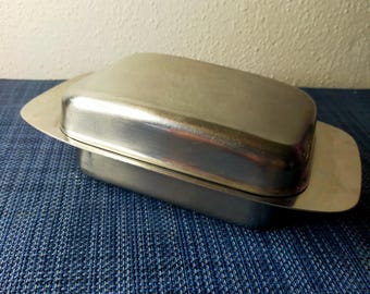 Mantequera vintage de acero inoxidable Alfra Alessi / Diseño italiano moderno de mediados de siglo