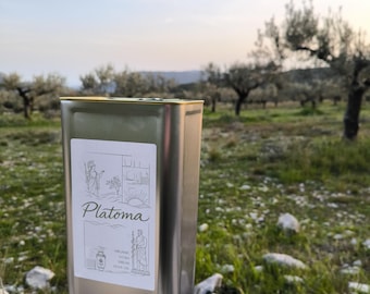 Platoma extra vierge olijfolie 5 l – koudgeperst Grieks, biologisch, met de hand geoogst