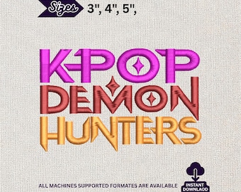 Diseño de bordado a máquina de cazadores de demonios de Kpop Música coreana Videojuegos Logotipo Ropa urbana
