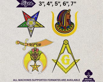 Paquete de bordado masónico de los Shriners OES Hijas de Isis Paquete de emblemas del faraón