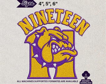 Diseño de bordado Omega Psi Phi Bulldog, archivo digital de la mascota Que Dog, patrón de máquina de la fraternidad