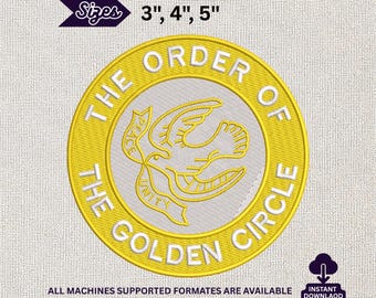 Parche de bordado masónico de la Orden del Círculo Dorado (OGC): Paloma de oro amarillo, paz y unidad.