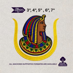 Daughters of Isis DOI Egyptian Queen Machine Embroidery Pharaoh Cleopatra African Emblem