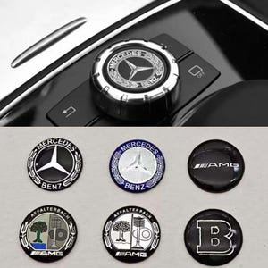 Mercedes Benz 29 mm mediaknappsklistermärke – AMG-, Brabus-, Affalterbach-varianter