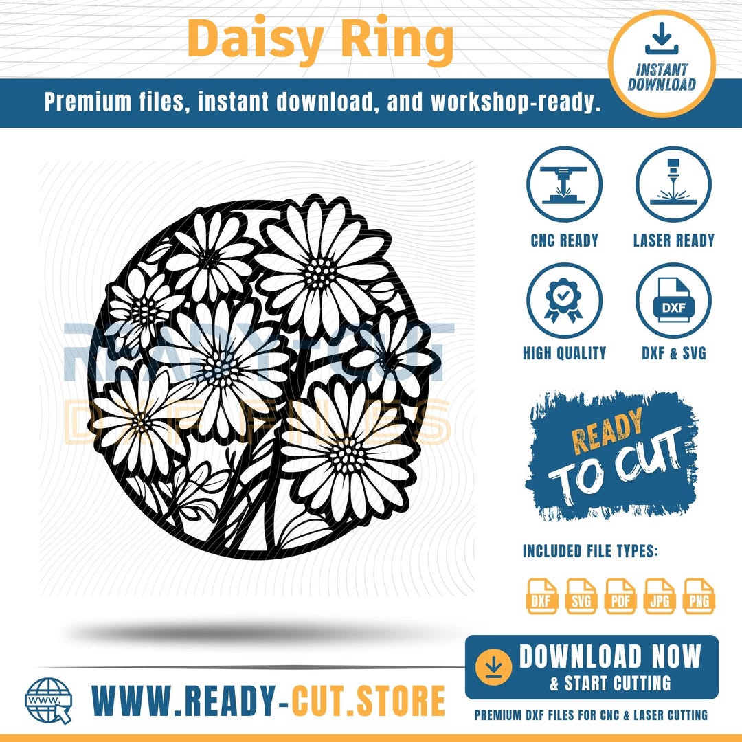 Daisy Ring | DXF, SVG Files for Laser Cutting (digital Download) - Etsy ...