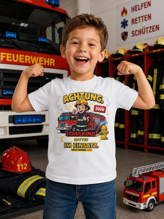 Weiteres Produktbild: Feuerwehr-Shirt zur Einschulung
