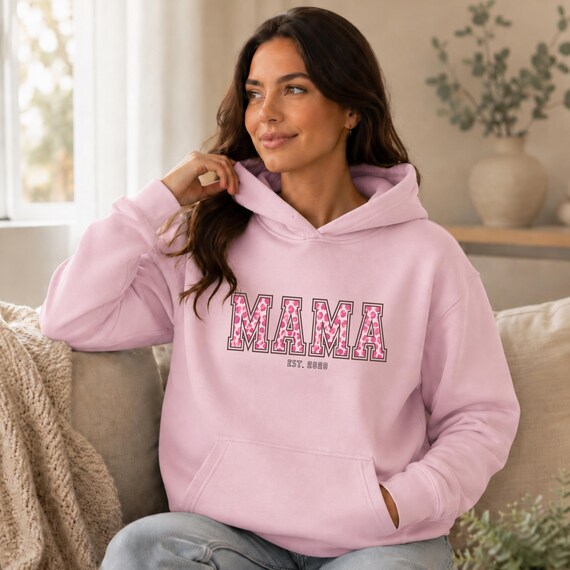 Weiteres Produktbild: Mama-Hoodie mit Blumen (personalisierbar)