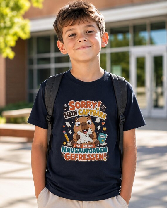 Weiteres Produktbild: Capybara-Shirt zur Einschulung
