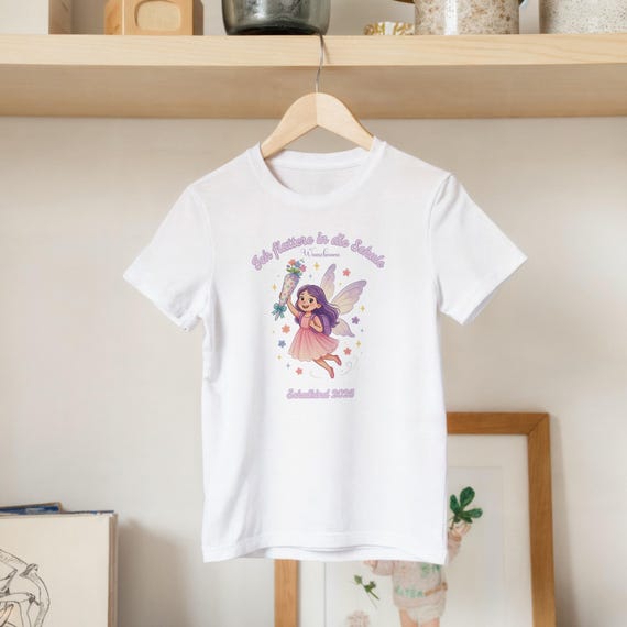 Weiteres Produktbild: Feen-Shirt „Ich flattere in die Schule“ (personalisierbar)