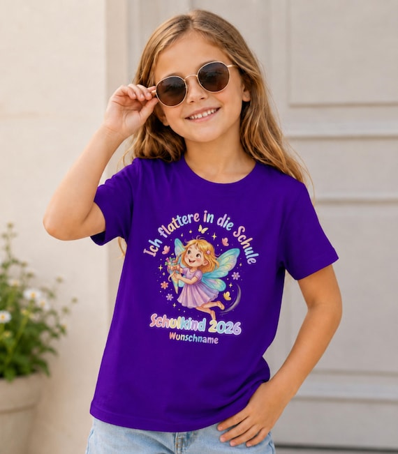 Weiteres Produktbild: Feen-Shirt „Ich flattere in die Schule“ (personalisierbar)