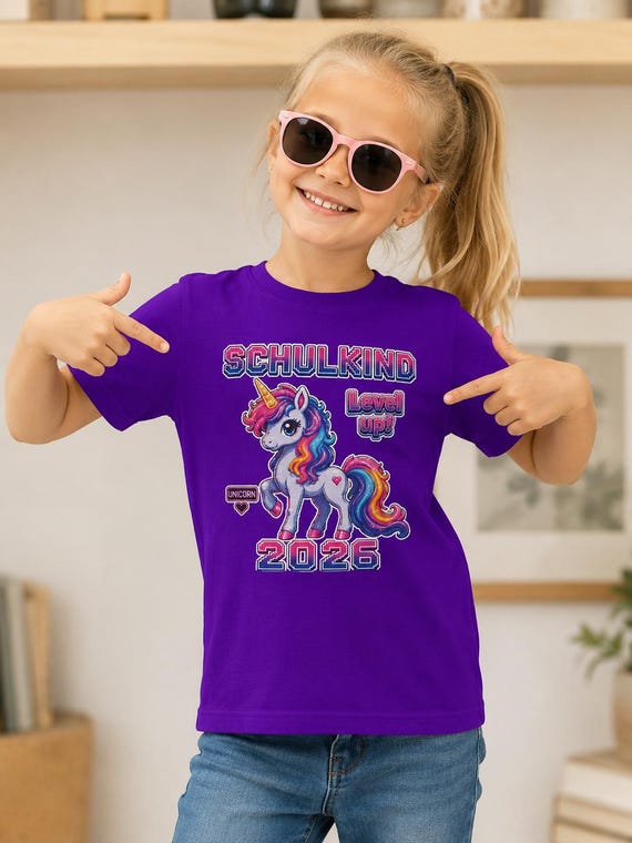 Weiteres Produktbild: Regenbogen-Einhorn-Shirt zur Einschulung