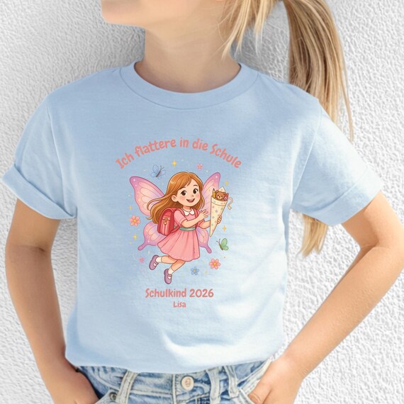 Feen-Shirt mit Schmetterling (personalisierbar)