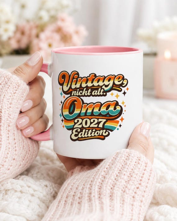 Weiteres Produktbild: Oma Tasse 2027 – Retro-Spruch „Vintage, nicht alt.“