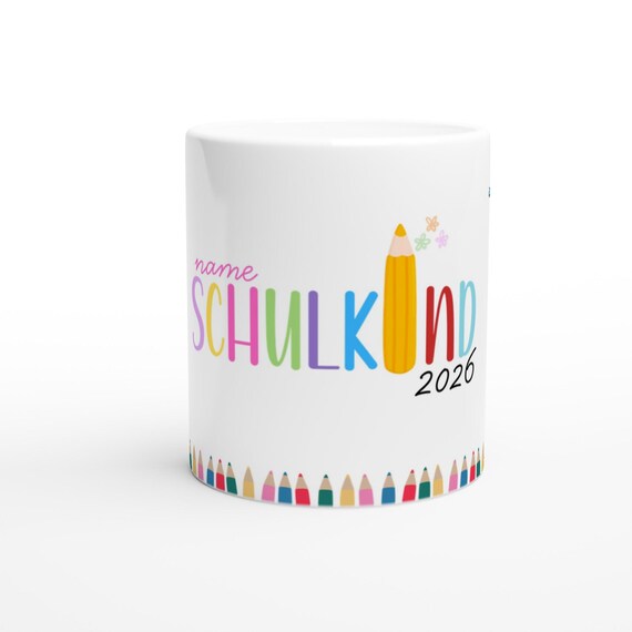 Weiteres Produktbild: Einschulungs-Tasse mit Namen (personalisierbar)