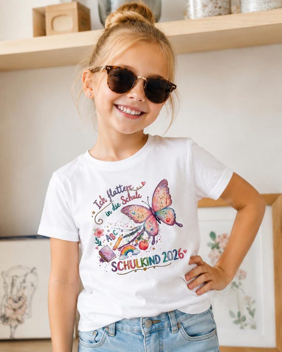 Schmetterlings-Shirt zur Einschulung