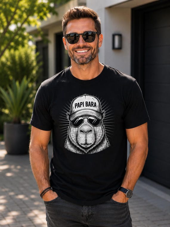 „Papi Bara“ Capybara-Shirt für Papas