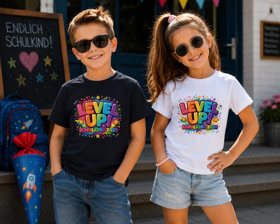 Einschulungs-Shirt „Level Up“