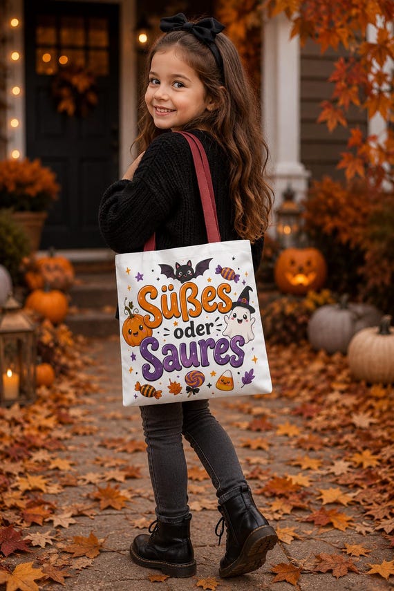 Weiteres Produktbild: Halloween Bag Süßes oder Saures für Kinder,  Halloween 2026, Geister , Kinder Halloween Bag, Süßígkeiten Tasche