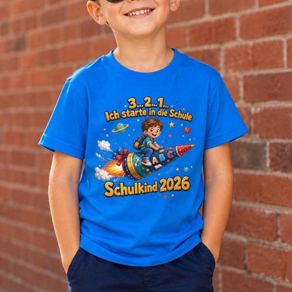 Raketen-Shirt zur Einschulung