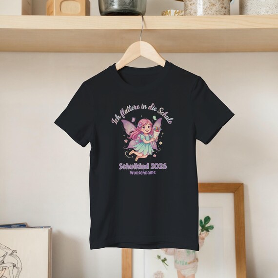 Weiteres Produktbild: Feen-Shirt „Ich flattere in die Schule“ (personalisierbar)